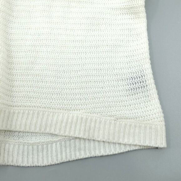 Womens Knit Sweater Large Ivory Dolman Sleeve Button Detail Textured Comfy - Picture 14 of 14